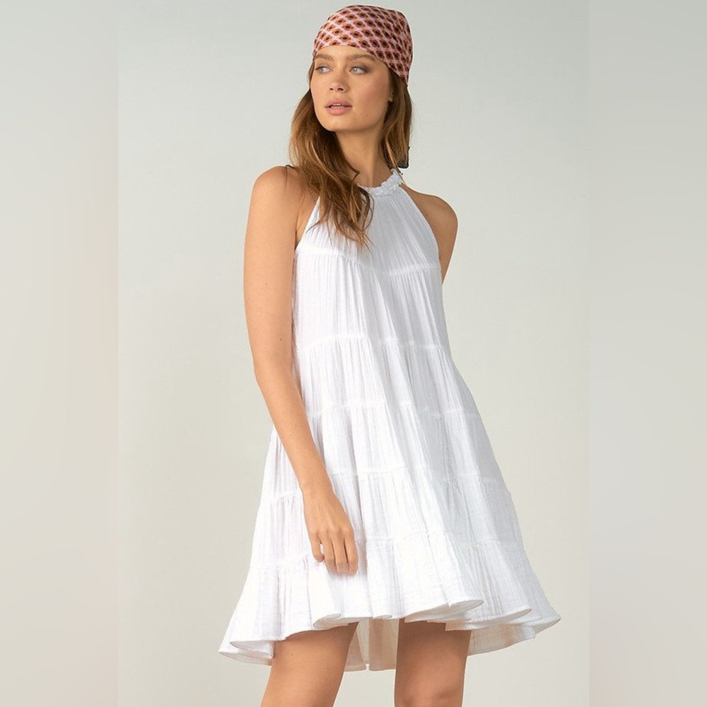Elan Chic White Sleeveless Midi Dress